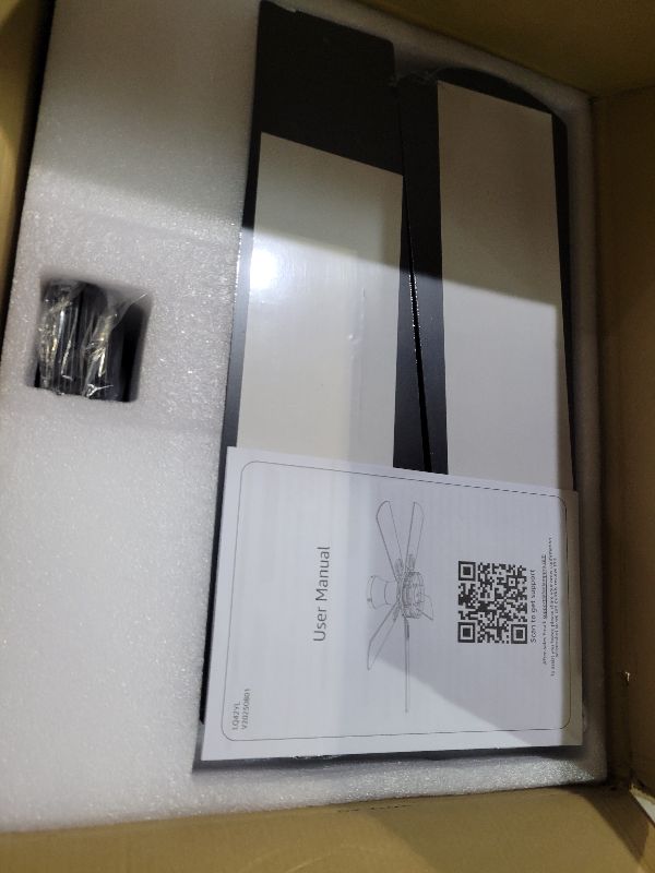 Photo 1 of 2 Pack Flush Mount 42 Inch Farmhouse Ceiling Fan with Light, Caged Ceiling Fans for Bedroom Living Room, Double-Sided 5 Blades Rustic Ceiling Fan-Black