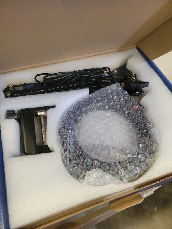 Photo 1 of 10X Magnifying Glass with Light and Clamp, 5 Color Modes Stepped Dimmable 2-in-1 with LED Desk Lamp, Hands Free Magnifier with Light for Close Works Craft Hobby Painting Reading DIY Repair