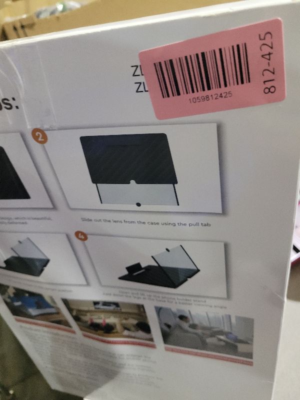 Photo 1 of 20" Screen Magnifier for Cell Phone – 3D HD Magnifing Screen Enlarger Projector for Movies Videos and Gaming – Foldable Phone Stand Holder with Screen Amplifier–Compatible with All Smartphones