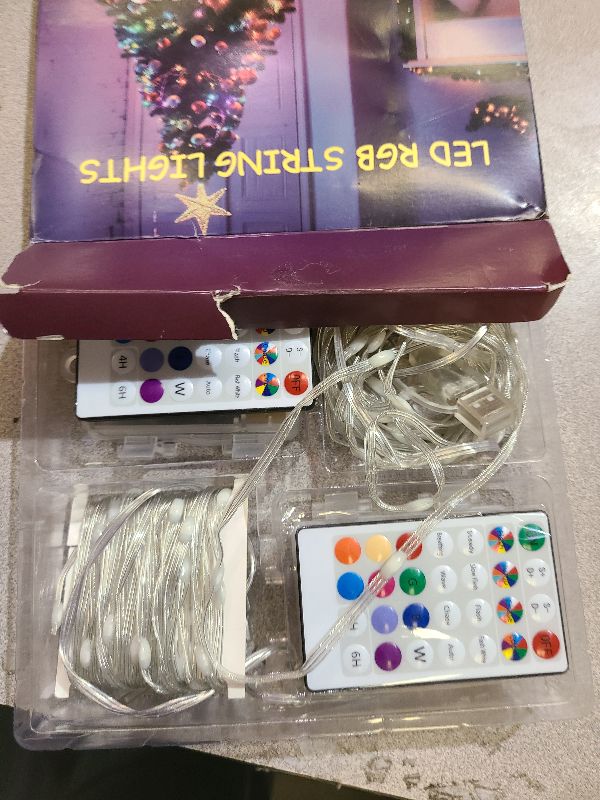 Photo 1 of 2 Pack Fairy Lights Battery Operated Color Changing String Lights with Remote, 16.4FT Twinkle Lights USB Plug or Battery Powered, Outdoor Christmas Decorations for Bedroom Wedding Party Indoor