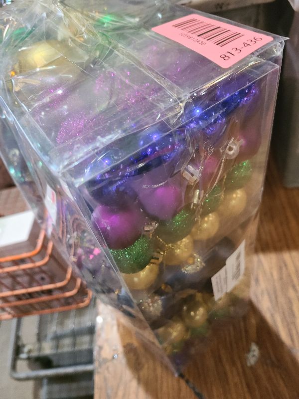 Photo 1 of 100pcs Colorful Christmas Ornaments, Peacock Christmas Tree Ornaments, Shatterproof Christmas Decorations, Shiny and Glitter Hanging Balls Baubles Set for Party/Home Decor/Garland/Wreaths