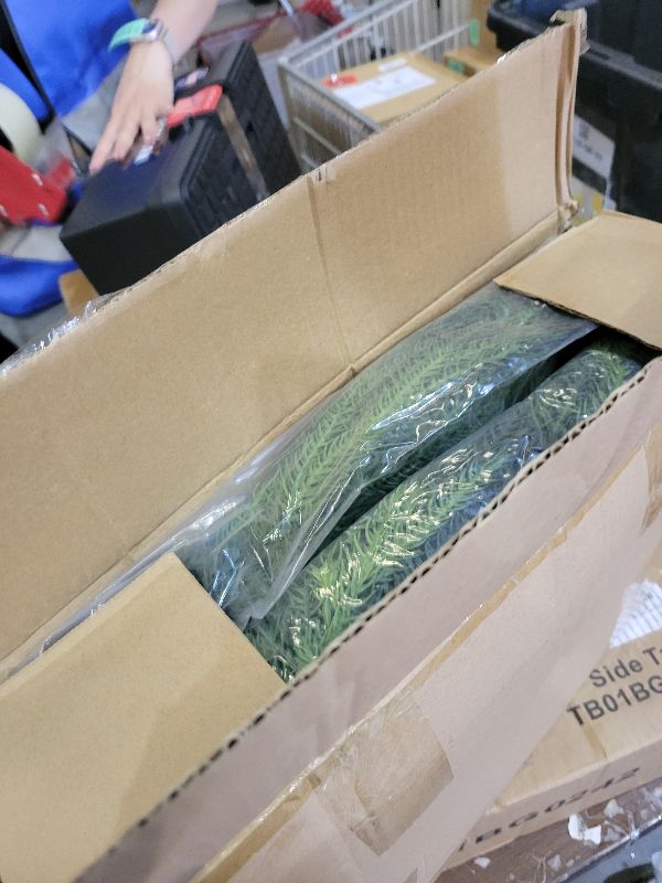 Photo 1 of 2 Pcs Artificial Norfolk Pine Garlands Christmas, 9 FT Dense Real Touch Winter Pine Garland Ornament, Green Artificial Greenery Garland for Table, Mantle, Wall, Indoor, Outdoor Christmas Decorations