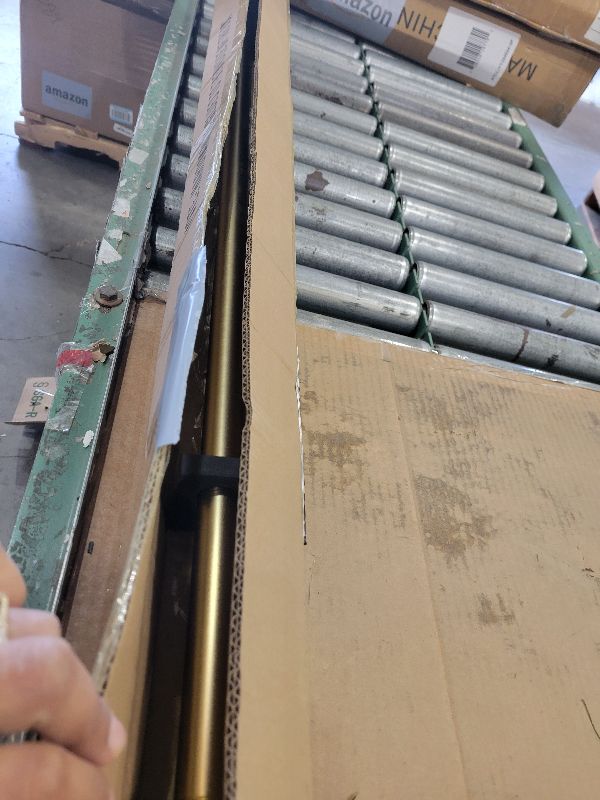 Photo 1 of 1 1/8 Inch Diameter Curtain Rods, 48-84” Telescoping Large Single Window Drapery Rod Heavy Duty With Adjustable Modern Brackets, Warm Gold