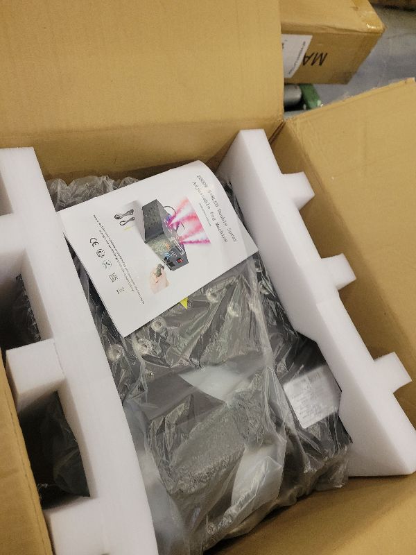 Photo 1 of 2000W Professional Fog Machine Dual Nozzle with 16 RGB LED, DMX Control Adjustable Smoke Direction, 2.5L Tank LCD Display 30000CFM for Halloween Christmas Stage DJ Party Club Events