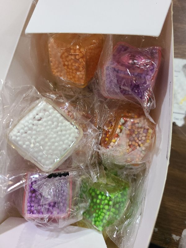 Photo 1 of 20 Pack Mini Stress Cube Filled with Foam Particles, Squishy Squeeze Stress Balls Stress Relief Toys Fidgets for Classroom for Adults Kids Children Teen