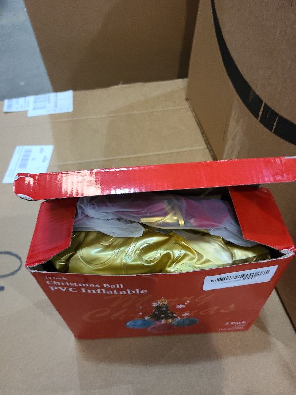 Photo 1 of 2 Pcs Gold Bell Giant Inflatable Christmas Balls, 24 Inch Big Outdoor Christmas Decoration, Giant Inflatable Ornaments Large Xmas Ornaments Outside Holiday Yard Lawn Decor (Bell)