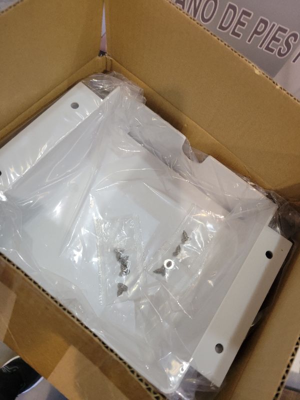 Photo 1 of 2 Pack Adhesive Under Desk Hanging Shelf Mount Drawer Organizer, Attachable Plastic Under Desk Storage Tray for Standing Desks, Tables, Workstations, Gaming, Cabinet, Increase Storage Space - White