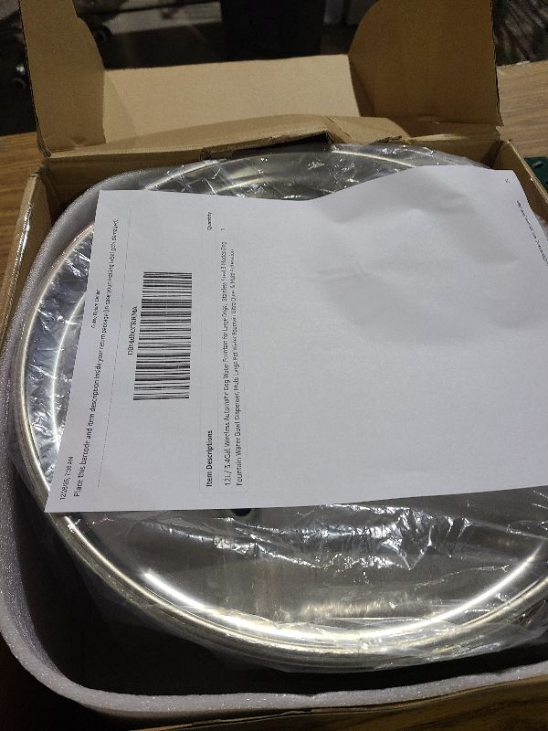 Photo 1 of 12L/ 3.4Gal Wireless Automatic Dog Water Fountain for Large Dogs?Stainless Steel 3 Modes Dog Fountain Water Bowl Dispenser, Multi Large Pet Water Fountain Ultra Quiet & Multi-Filteration