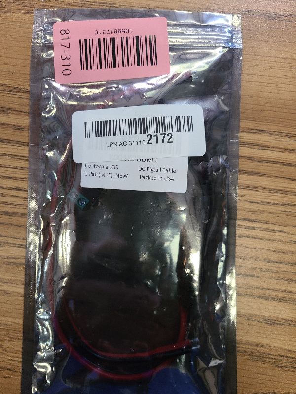 Photo 1 of (Real 18AWG) 1 Pairs 12V 5A DC Power Pigtail Barrel Plug Connector Cable, 2.1mm x 5.5mm Male Female DC Pigtail Connectors for CCTV Security Camera and 12V Power Supply Adapter (1 Male+1 Female)