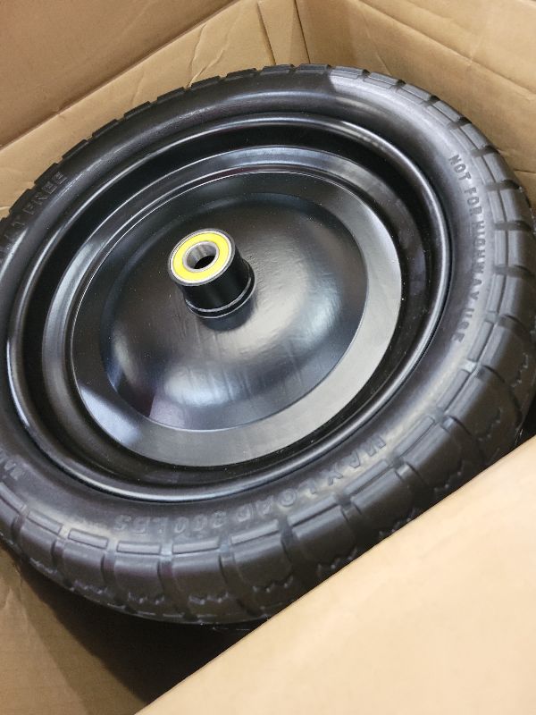 Photo 1 of 13 Inch Solid Rubber Tires, 4.00-6 Tire Flat Free with 5/8" Bearings, 2.17" Offset Hub for GOR Garden Cart, Wheelbarrow, Trolleys, Hand Trucks and Yard Trailers(4 Pack)