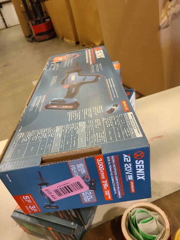 Photo 1 of SENIX PSRX2-M2-0 X2 20 Volt Max* 7/8-Inch Compact Reciprocating Saw Power Tool Set, Variable Speed, 3000 SPM Max, Tool-Less Blade Clamp, 3-Mode LED Light, Tool Only, Battery Not Included