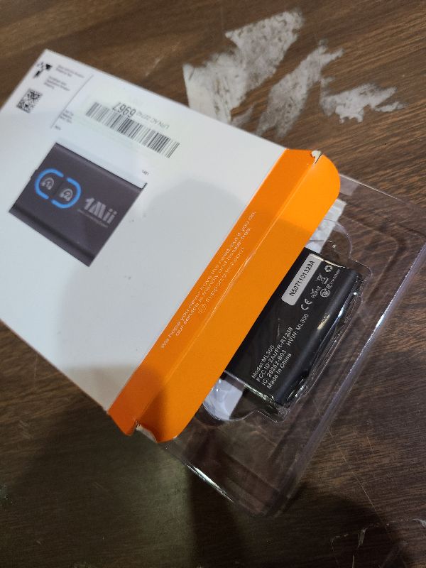 Photo 1 of 1Mii Bluetooth 5.3 Transmitter Receiver for TV to Wireless Headphones, Dual Link AptX Adaptive/Low Latency/HD Audio, Aux Adapter for Home Stereo, Airplane, Boat, Gym