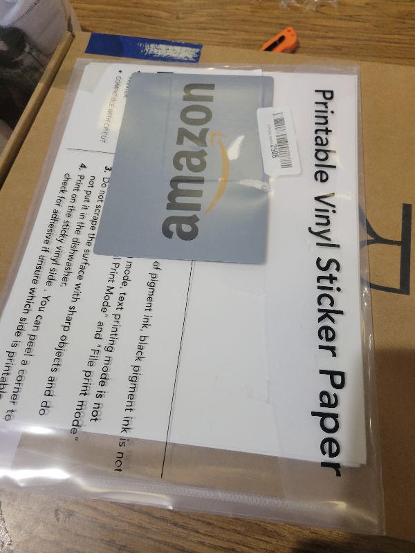 Photo 1 of 20 PCS Sticker Paper for Inkjet Printer, Printable Vinyl Sticker Paper Dries Quickly Vivid Colors, 8.5"x11" Tear Resistant Printable Vinyl, Glossy White, Inkjet & Laser Printer