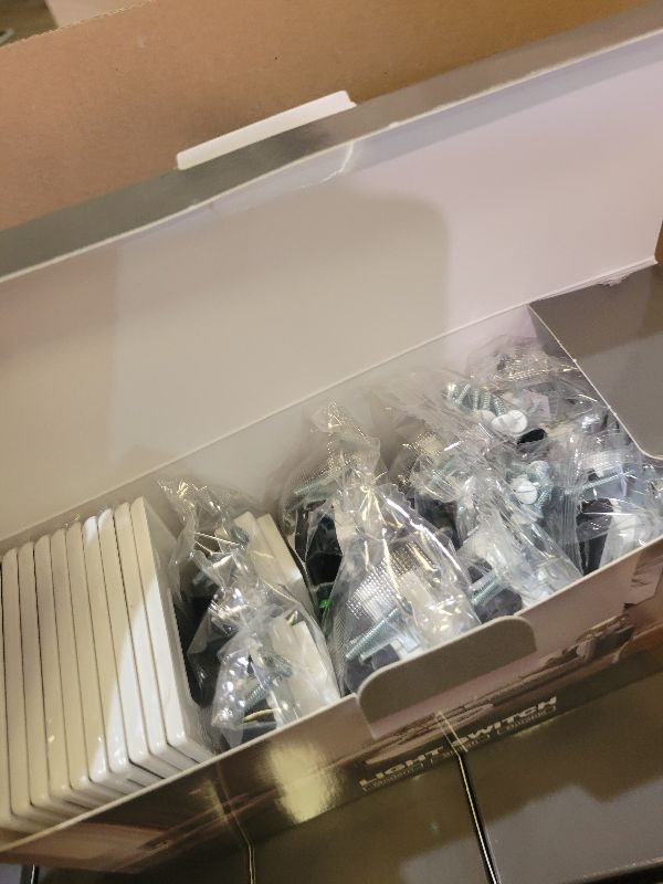 Photo 1 of [50 Pack] BESTTEN Single Pole Decorator Wall Light Switch with Wallplate, 15A 120/277V, On/Off Rocker Paddle Interrupter, UL Listed, White