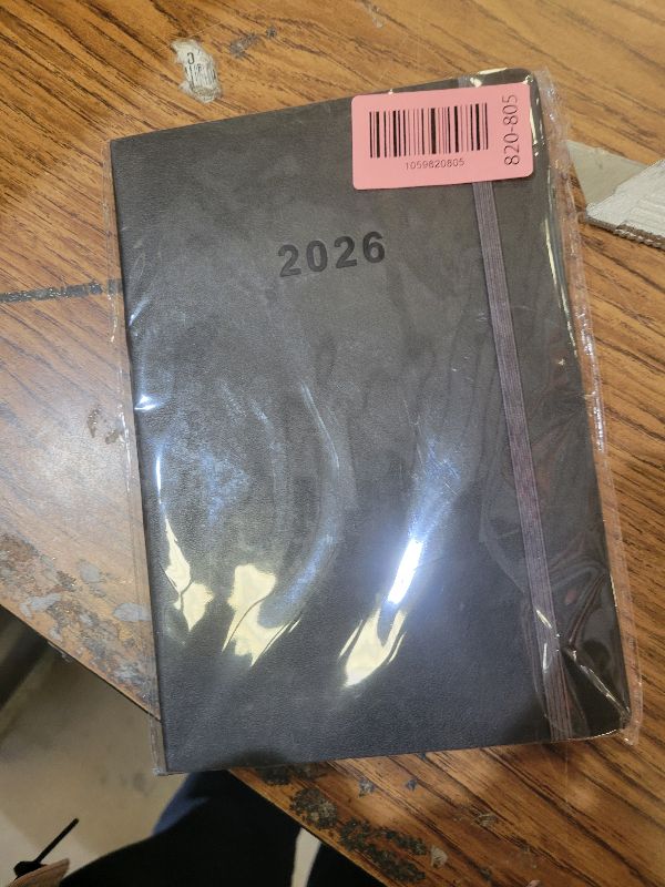 Photo 1 of 2026 Planner - Weekly and Monthly Planner, Jan 2026 - Dec 2026, Holidays, Contacts and Notes Pages, Vegan Leather Cover, Elastic Closure, 5.5”x8.25”, Grey