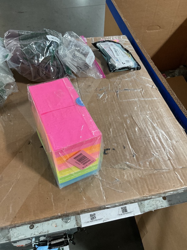 Photo 1 of (24 Pads) Sticky Notes 3x3 in 100 Sheets/Pad, Self-Sticky Note Pads, 6 Bright Colors Super Sticky Pads - Easy to Post for School, Office Supplies, Desk Accessories