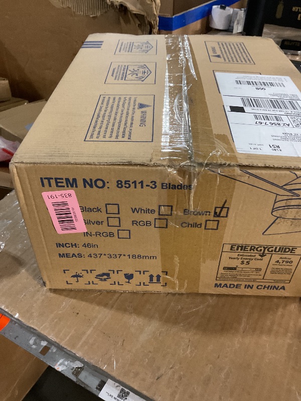 Photo 1 of *********FOR PARTS ONLY- MISSING PARTS**************
Asyko Ceiling Fans with Lights, 46" Low Profile Ceiling Fan with Light and Remote Control, Flush Mount, Reversible, Dimmable LED, Noiseless, Brown Ceiling Fan for Bedroom, Dining Room