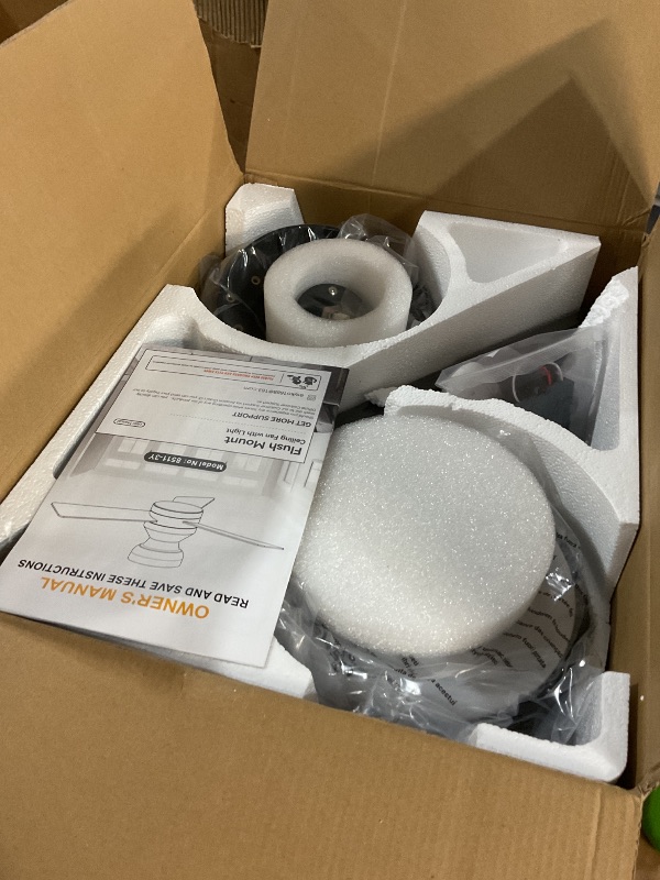 Photo 1 of *********FOR PARTS ONLY- MISSING PARTS**************
Asyko Ceiling Fans with Lights, 46" Low Profile Ceiling Fan with Light and Remote Control, Flush Mount, Reversible, Dimmable LED, Noiseless, Brown Ceiling Fan for Bedroom, Dining Room