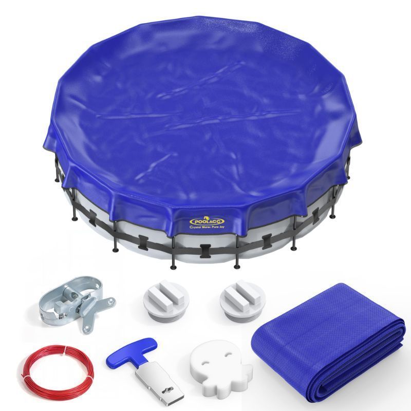 Photo 1 of ***FACTORY SEALED***POOLACC Pool Covers for Above Ground Pools - 24 ft Round Winter Pool Cover, Extra Durable Cold- and UV-Resistant Heavy-Duty Swimming Pool Cover for Winterizing
