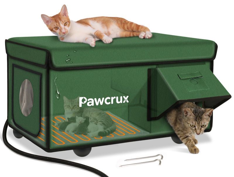 Photo 1 of ***FACTORY SEALED***Weatherproof Heated Cat House for Outdoor in Winter, Heated Cat Bed Kitty Shelter with Cat Heating Pad, Insulated & Safe Escape Door, Warm Home for Outside Stray Cat