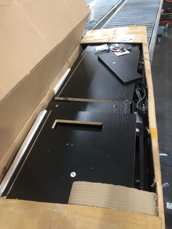 Photo 1 of ****PARTS ONLY****
YITAHOME TV Stand for 65 Inch TVs, Entertainment Center with Storage Cabinets, Power Outlet & LED Light, Media TV Console with Barn Doors for Living Room, Black