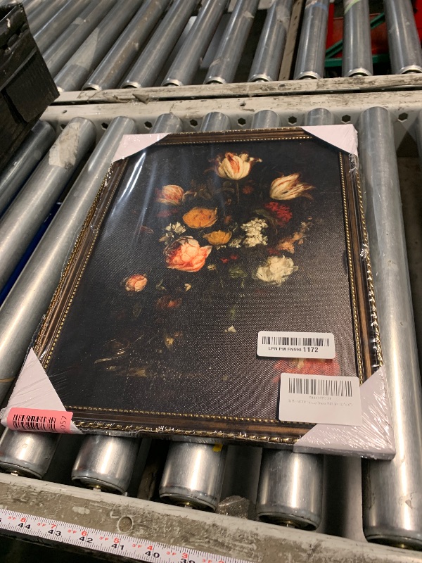 Photo 1 of ***DAMAGED***
ARTZIO Framed Canvas Prints Art Vintage Floral Decor,Classic Flower Painting in European Retro Frame,Desk Shelf Wall Picture with Hook,Sticker & Stand Options(12"x16")