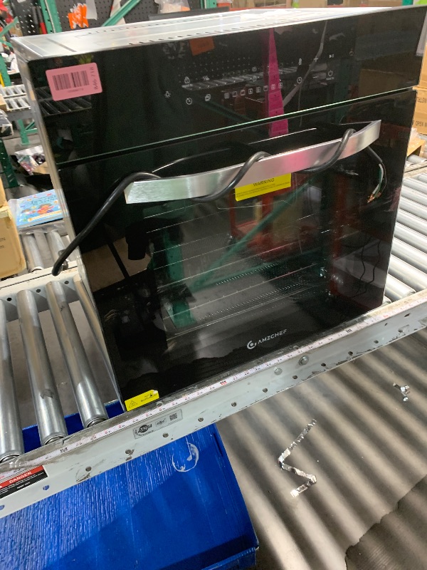 Photo 1 of ***DAMAGED, POWER CORD CUT***
***USED AND UNTESTED***
AMZCHEF Wall Ovens 24 inch Electric: 2800w Single Wall Oven with 8 Cooking Modes, 2.72 Cu.Ft. Electric Wall Oven, Convection Oven with Touch Control, Black