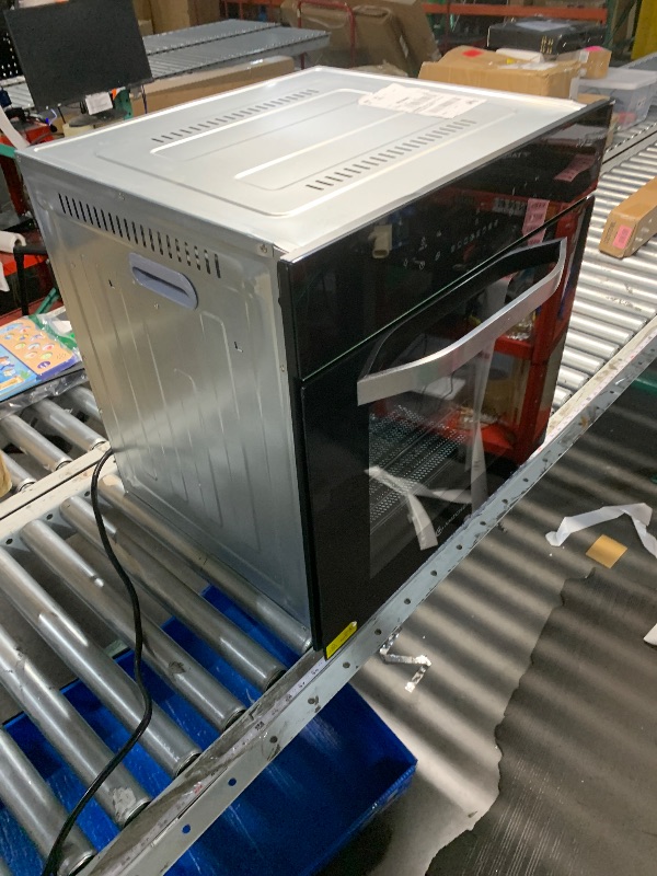 Photo 1 of ***DAMAGED, POWER CORD CUT***
***USED AND UNTESTED***
AMZCHEF Wall Ovens 24 inch Electric: 2800w Single Wall Oven with 8 Cooking Modes, 2.72 Cu.Ft. Electric Wall Oven, Convection Oven with Touch Control, Black