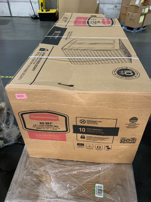 Photo 1 of ***FACTORY SEALED***
***TRUCK/TRAILER PICKUP ONLY***
Rubbermaid Large Vertical Resin Outdoor Storage Shed With Floor (5 x 6 Ft), Weather Resistant, Brown, Organization for Home/Backyard/Garden Tools/Lawn Mower/Bike Storage/Pool Supplies