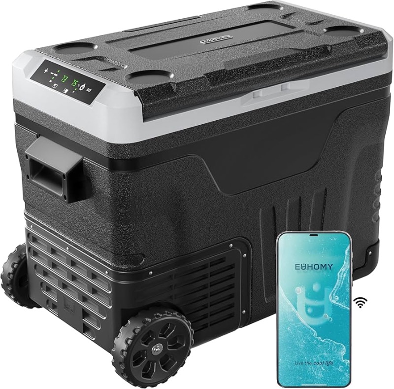Photo 1 of ***MISSING ACCESSORIES***
EUHOMY 12 Volt Refrigerator, 47QT(45L) Dual Zone Electric Cooler, Portable Freezer 12V/24V DC 110-240V AC, 12V Fridge -4?~68?, 12V Cooler with Wheels & Basket for Travel, Truck, Camping, Boat