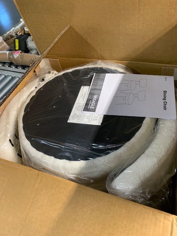 Photo 1 of ***CHAIR ONLY***
VASAGLE Dining Table Set, Round Dining Table with 2 Upholstered Kitchen Chairs, for Small Spaces, Kitchen, Living Room, Steel Frame, Modern Style, Snow White and Cream White UZH2507008