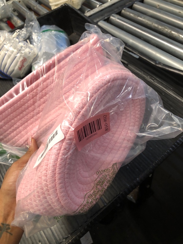 Photo 1 of ?2 Pack?ABenkle Small Woven Baskets, Tiny Oval Shallow Storage Baskets, Mini Cotton Rope Empty Decorative Basket, Boho Little Organizer Bins for Bathroom, Cat Dog Toy Gifts Baskets