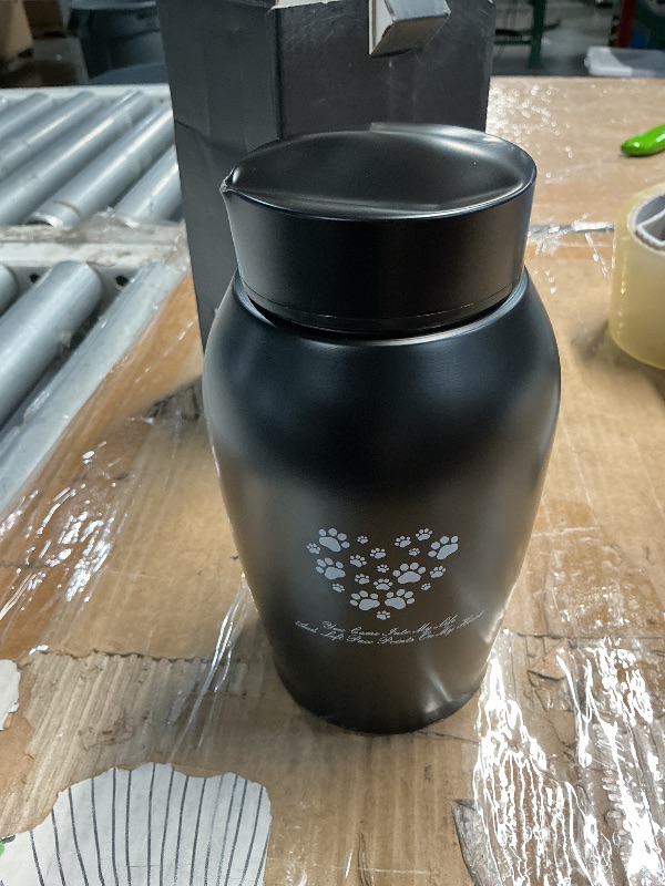 Photo 1 of ***DAMAGED***Stainless Steel Pet Urns,Suitable Size Urns for Pet Ashes (Medium, Black)