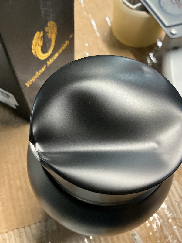 Photo 1 of ***DAMAGED***Stainless Steel Pet Urns,Suitable Size Urns for Pet Ashes (Medium, Black)