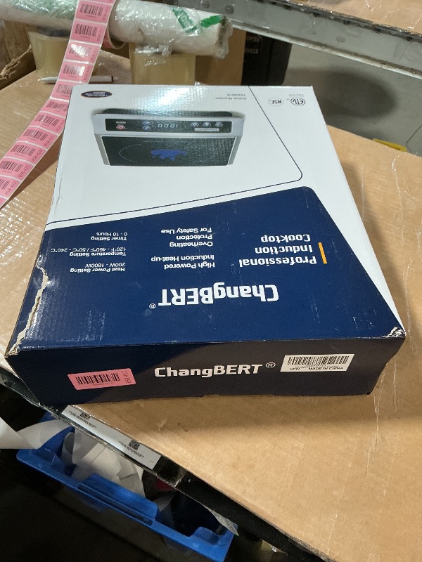 Photo 1 of ChangBERT Induction Cooktop, Commercial Grade Portable Cooker, Large 8” Heating Coil, Premium Stainless Steel Countertop Burner with NSF Certified, 10 Hours Timer Powerful 1800W Professional Hot Plate