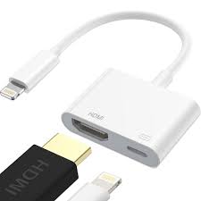 View 1 of [Apple MFi Certified] 2 in 1 Lightning and USB-C to HDMI Adapter, 4K@60Hz Lightning/Type C Digital AV HDMI Adapter Cord Compatible with iPhone 17 16 15 14 13 12 11 XS XR X 8 for HDTV/Projector/Monitor