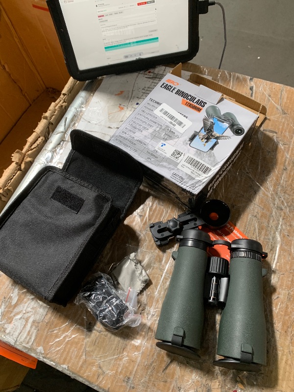 Photo 1 of ***DAMAGED - SEE NOTES/PICTURES***
12x50 UHD Binoculars for Adults High Powered with Upgraded Phone Adapter - Large View, Lightweight, IPX7 Waterproof, BAK4 Prism - Binoculars for Hunting Bird Watching Cruise