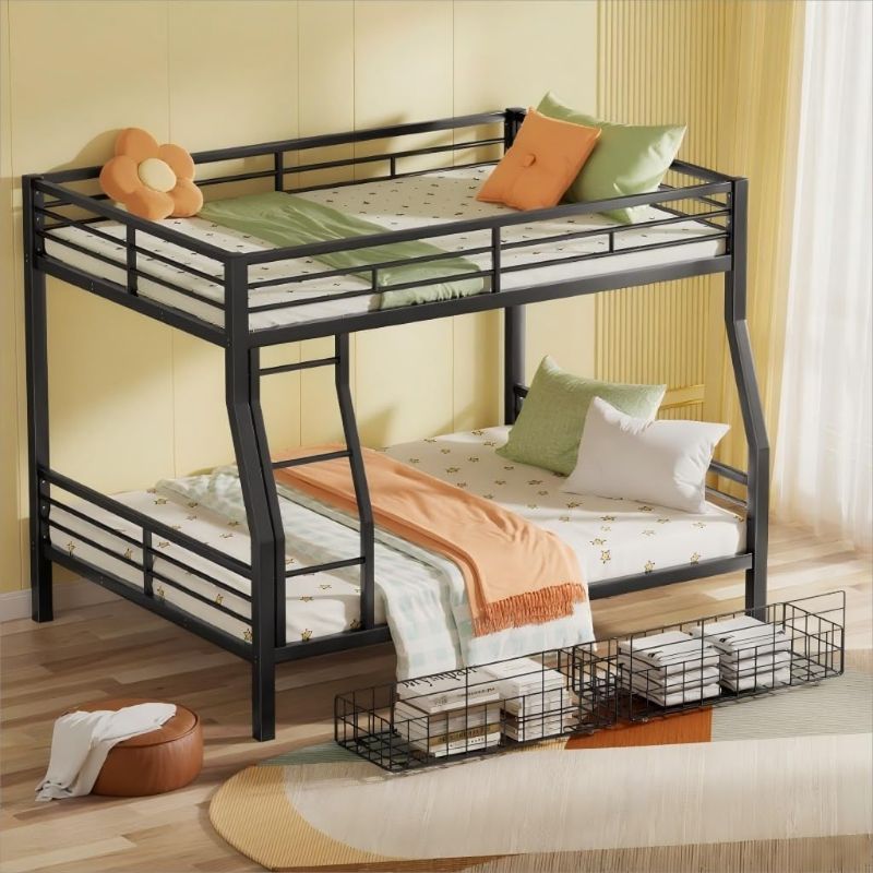 Photo 1 of ***PARTIAL SET (BOX 1/2) - PRICE ADJUSTED***
***TRUCK/TRAILER PICKUP ONLY***
DNYN Full XL Over Queen Bunk Bed with Drawers & Wood Slat Support for Kids Bedroom,Easy Assembly & Space Saving Design & No Box Spring Needed, Black