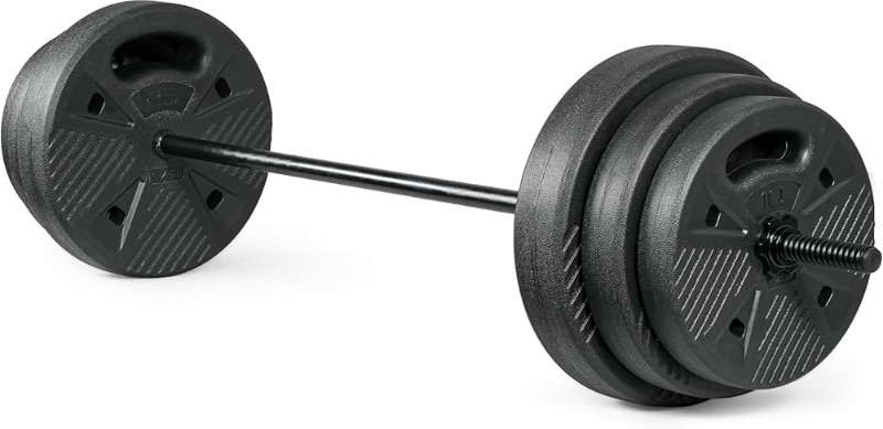 Photo 1 of ***HALF MISSING SAEE NOTES***
CAP Threaded Barbell Set with 100 LB Cement Grip Plates | 47" Threaded Bar, 25LB / 15LB / 10LB Grip Plates, Star Collars, Home Gym Weight Set for Strength Training