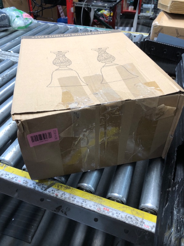 View 2 of *** MISSING PARTS*** Bedside Table Lamps for Bedroom Set of 1, 3-Way Dimmable Nightstand Lamps with 2 USB Charging Ports, 20" Vintage Desk Lamps with White Alabaster Glass Shade for Living Room Entryway, LED Bulb Included