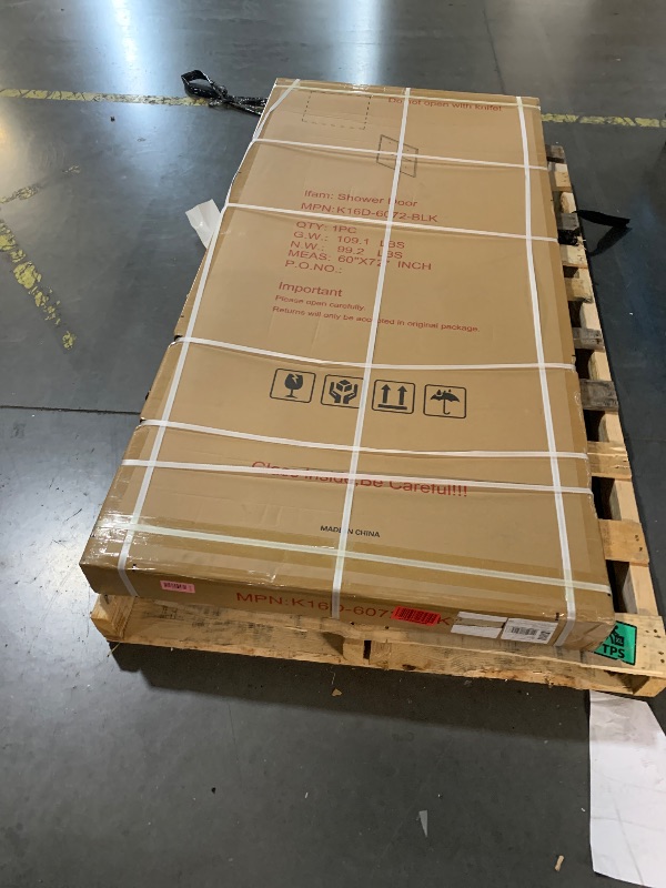 Photo 1 of ***FACTORY SEALED***
***TRUCK/TRAILER PICKUP ONLY***
Frosted Shower Doors, 56-60 in W x 72 in H, 1/4 in(6mm) Tempered Glass, Black Semi-Frameless Sliding Shower Door with Aluminum Frame