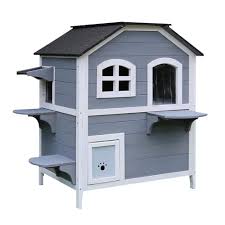 Photo 1 of ***FACTORY SEALED***
Outdoor Cat House with 2-Levels, Waterproof Roof, Escape Doors and Ledge Seating
