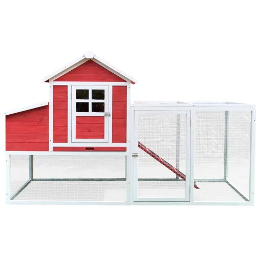 Photo 1 of ***FULL SET***
***FACTORY SEALED***
Hanover Outdoor Elevated Wooden Chicken Coop with Ramp, Nesting Box, Wire Mesh Run, Waterproof Roof

