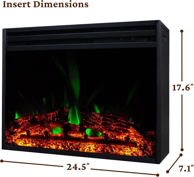 Photo 1 of ***FACTORY SEALED***
Hanover 24.4-In. x 17.6-In. x 7-In. Electric Fireplace Insert with Enhanced Log Display, Multi-Color Flames, and Remote Control
