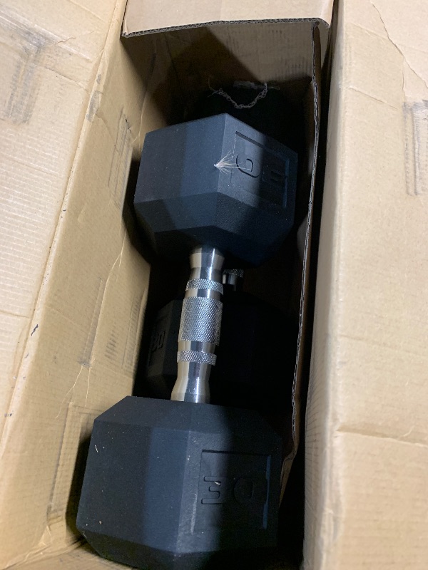 Photo 1 of ***HEAVY***CAP Barbell 30 LB Rubber Coated Hex Dumbbell Hand Weight - Pair | Chrome Handle