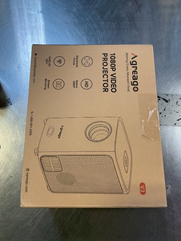 Photo 1 of [Electric Focus] Projector with WiFi and Bluetooth, Native 1080P 15,000 Lumens 4K Supported, Agreago Outdoor Movie Projector for Home Theater UP to 300", for iOS/Android/TV Stick/HDMI/USB