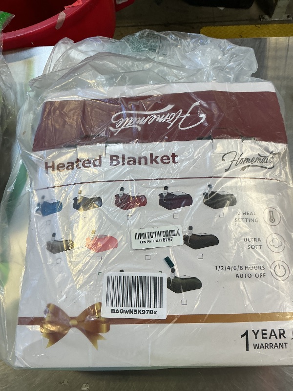 Photo 1 of **SELLING FOR PARTS--NO HEAT**Homemate Electric Heated Blanket Twin - 62"x84" Heating Bed Blankets Throw with 10 Heating Levels 8 Hours Auto Off Fast Heating Over-Heated Protection Ultra Soft Warm Flannel ETL Certified Grey