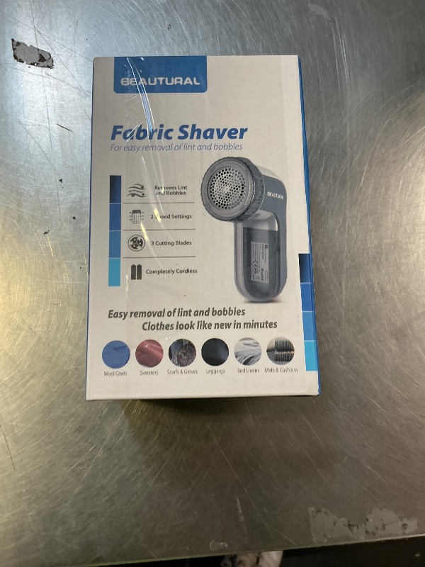 Photo 1 of BEAUTURAL Fabric Shaver and Lint Remover, Sweater Defuzzer with 2-Speeds, 2 Replaceable Stainless Steel Blades, Battery Operated, Remove Clothes Fuzz, Lint Balls, Pills, Bobbles Gray