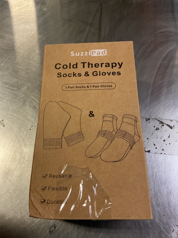 Photo 1 of SuzziPad Cold Socks & Hand Ice Pack, Cooling Gloves for Chemotherapy, Chemo Care Package for Women and Men, S/M, Purple