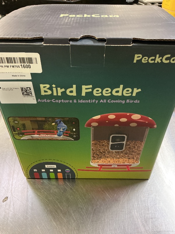 Photo 1 of PeckCam Smart Bird Feeder with Camera 2K Live Real-Time Alert AI Identify with 32G Card DIY Attachments Camera Bird Feeder Solar Powered Wireless Outdoor Birdwatching Gift for Birds Lover, Red